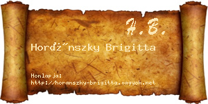 Horánszky Brigitta névjegykártya